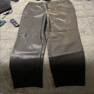 INC International Concepts women’s black pleather Pants